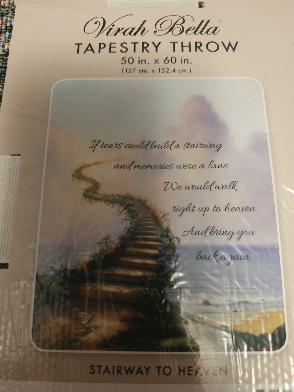 Stairway to Heaven Tapestry Throw in Pastel Blue & Purple